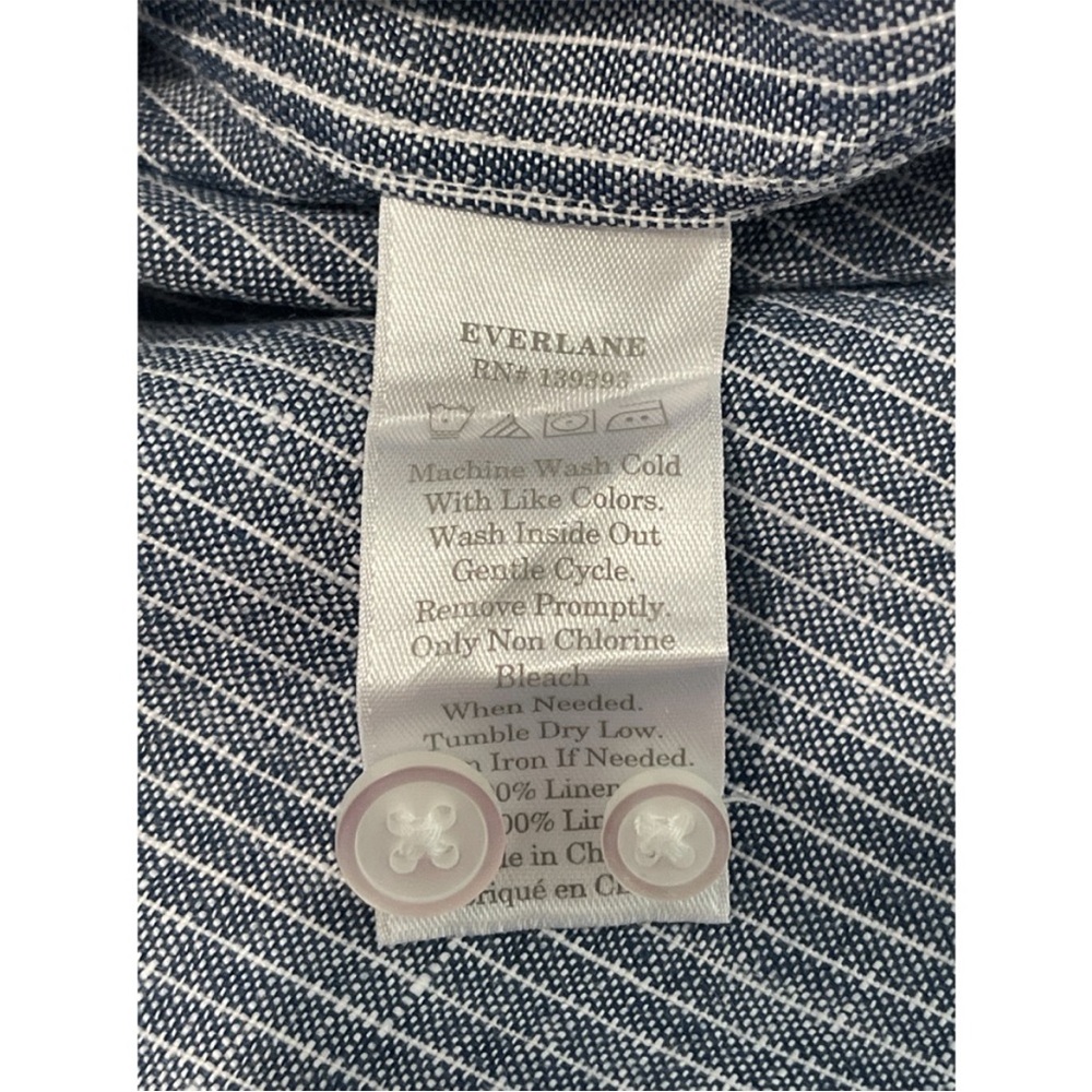 Everlane The Linen Standard Fit Shirt Men’s Size Large Pinstripe Long Sleeve - Picture 9 of 9